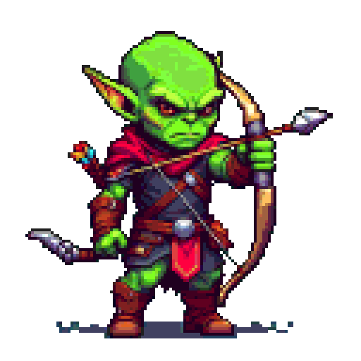 Pixel art goblin archer