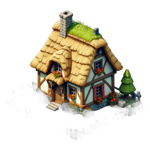 Isometric medieval cottage